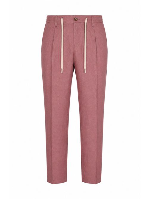 Pantalone effetto lino Rosa cipolla DANIELE ALESSANDRINI | DUPL0002 LI00095007